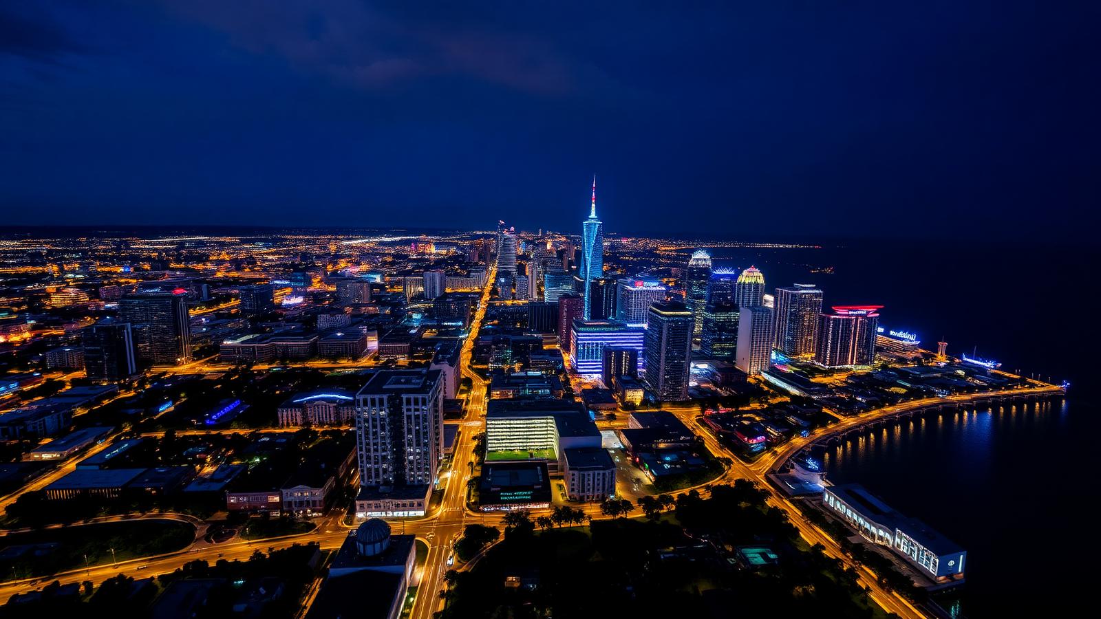 Tampa skyline at night